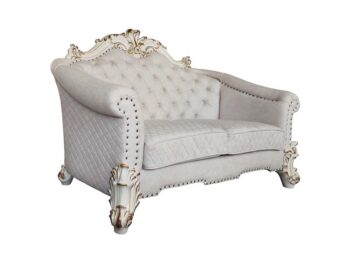Vendome II Loveseat With 4 Pillows in Ivory Fabric LV01330 by ACME
