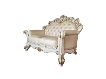 Vendome Loveseat With 3 Pillows in Champagne Leather LV01325 by ACME