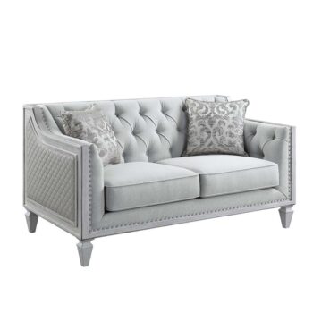 Light Gray Linen Katia Loveseat W/2 Pillows LV01050 by ACME