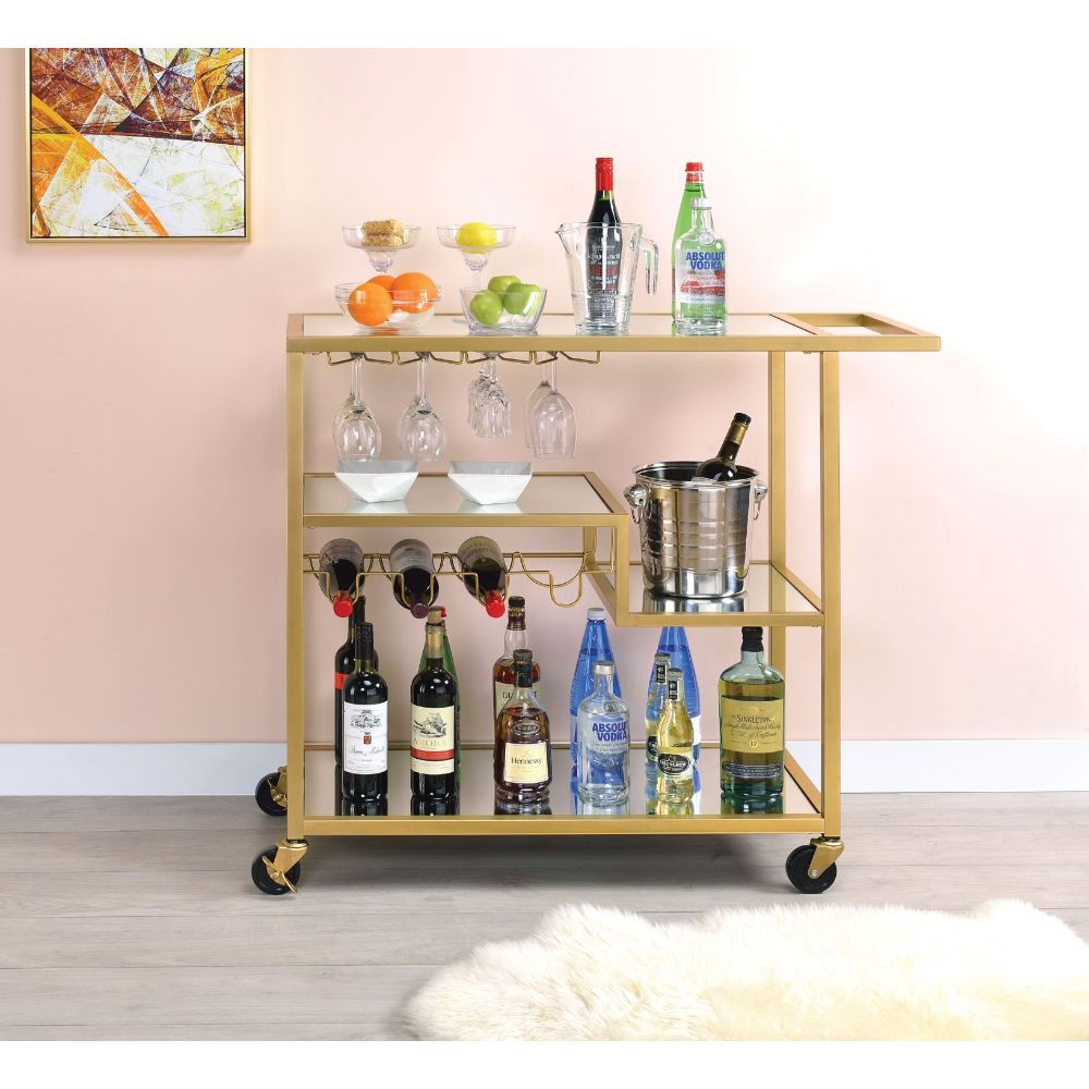 Champagne Adamsen Serving Cart By ACME