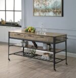 Rustic Oak Macaria Kitchen Island AC00402 by ACME Servers Mobilia Cleopatra 13 Rustic Oak Macaria Kitchen Island AC00402 by ACME 13