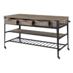 Rustic Oak Macaria Kitchen Island AC00402 by ACME Servers Mobilia Cleopatra 17 Rustic Oak Macaria Kitchen Island AC00402 by ACME 17