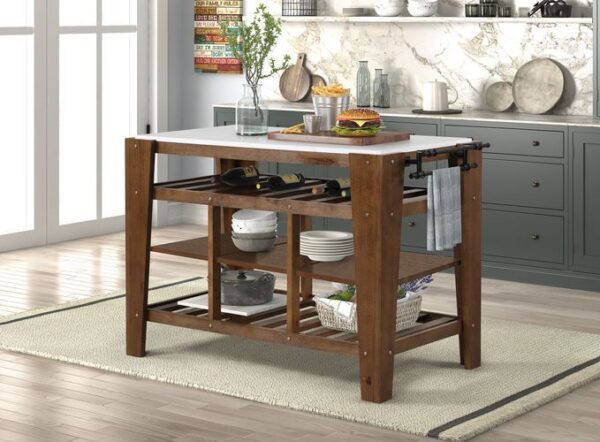 Marble Top Alaroa Kitchen Island AC00396 by ACME 8