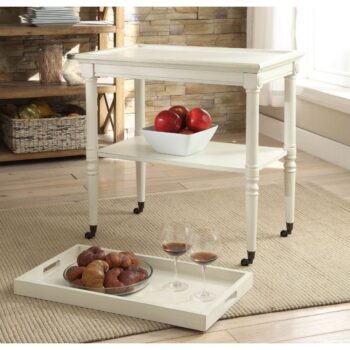 Antique White Finish Frisco Serving Cart 82908 by ACME