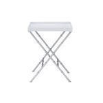 White & Chrome Lajos Tray Table by ACME 17