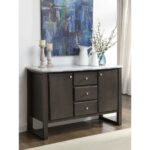 Marble & Gray Oak Madan Server by ACME Dining Room Furniture Mobilia Cleopatra 17 Marble & Gray Oak Madan Server by ACME 17