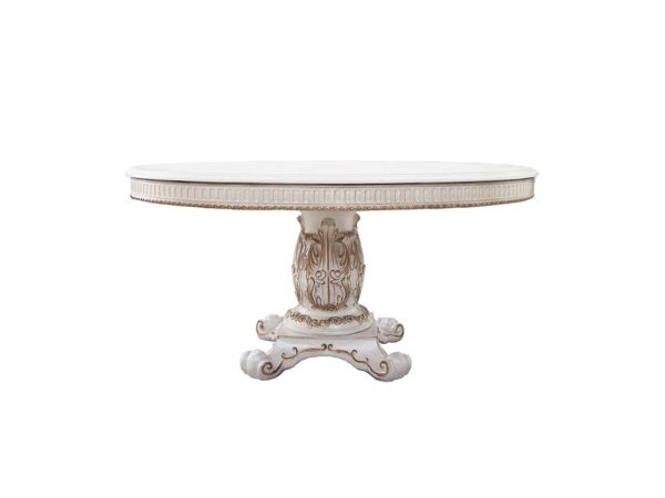 Vendome Antique Pearl Round Dining Table – 60” Single Pedestal DN01222 by ACME - Image 2