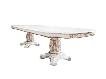 Pearl Vendome Dining Table W/Pedestal Base DN01346 by ACME