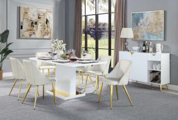 White High Gloss Gaines Dining Table by ACME