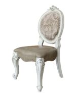 Bone White Leather Versailles Side Chair DN01389 by ACME 11