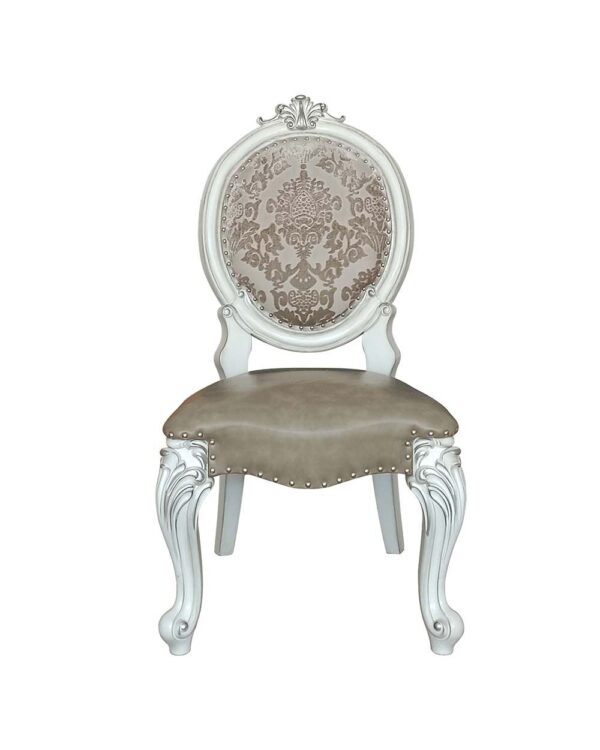 Bone White Leather Versailles Side Chair DN01389 by ACME 8