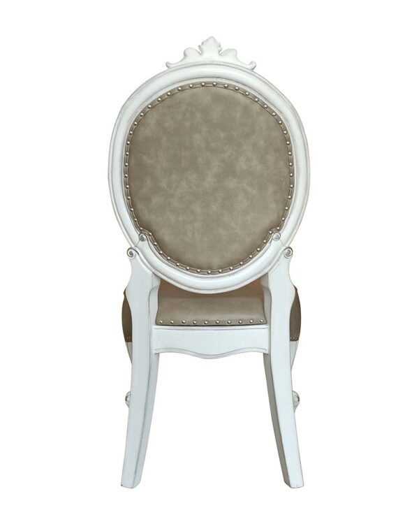 Bone White Leather Versailles Side Chair DN01389 by ACME 10