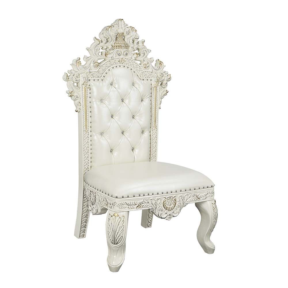 Pearl White Synthetic Leather Adara Side Chair by ACME