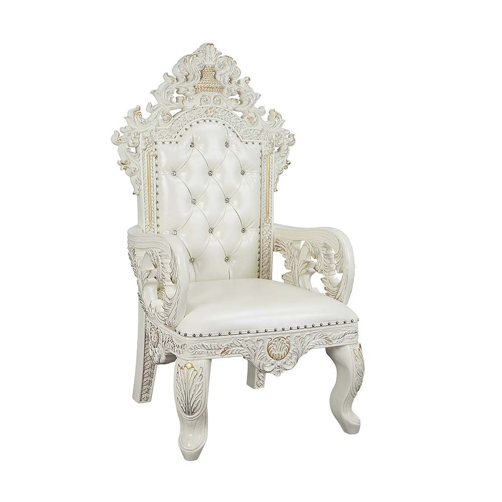 Pearl White Synthetic Leather Adara Dining Chair by ACME