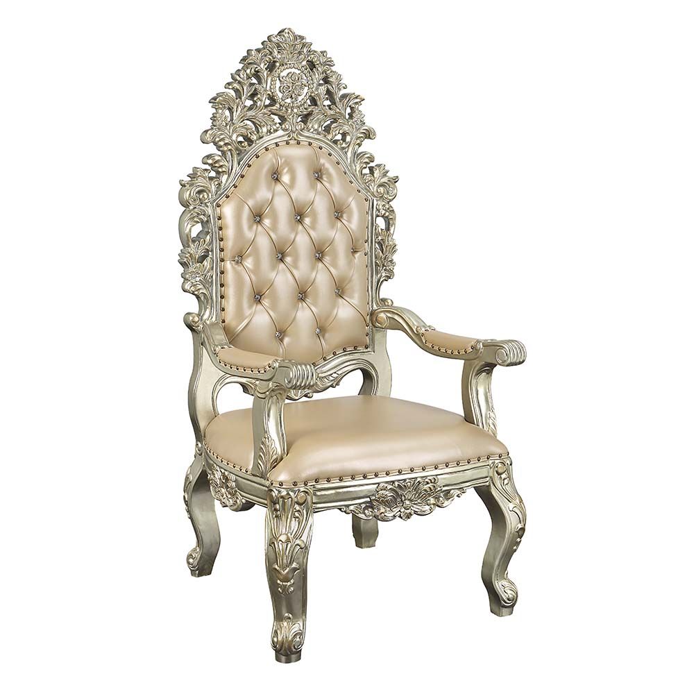 Gold Leather Sorina Arm Chair DN01210 by ACME