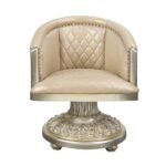 Leather & Antique Gold Finish Sorina Arm Chair DN01220 by ACME Dining Chair & Bench Mobilia Cleopatra 14 Leather & Antique Gold Finish Sorina Arm Chair DN01220 by ACME 14