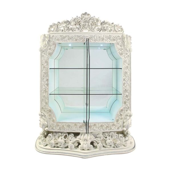 Adara Antique White Wood Curio by ACME - Image 5