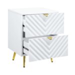 White Gaines Nightstand by ACME Luxury Bedroom Nightstands Mobilia Cleopatra 14 White Gaines Nightstand by ACME 14