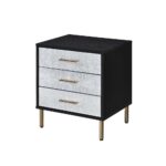 Black, Silver & Gold Myles Nightstand by ACME Luxury Bedroom Furniture Mobilia Cleopatra 14 Black, Silver & Gold Myles Nightstand by ACME 14