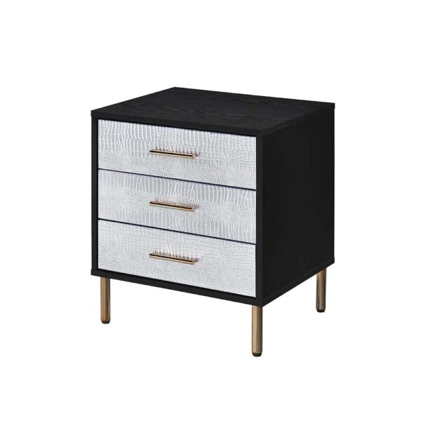 Black, Silver & Gold Myles Nightstand by ACME - Image 2