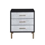 Black, Silver & Gold Myles Nightstand by ACME Luxury Bedroom Furniture Mobilia Cleopatra 15 Black, Silver & Gold Myles Nightstand by ACME 15