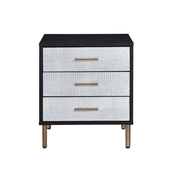 Black, Silver & Gold Myles Nightstand by ACME - Image 3