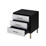 Black, Silver & Gold Myles Nightstand by ACME Luxury Bedroom Furniture Mobilia Cleopatra 17 Black, Silver & Gold Myles Nightstand by ACME 17