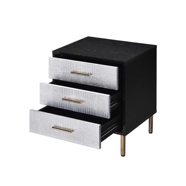 Black, Silver & Gold Myles Nightstand by ACME - Image 5
