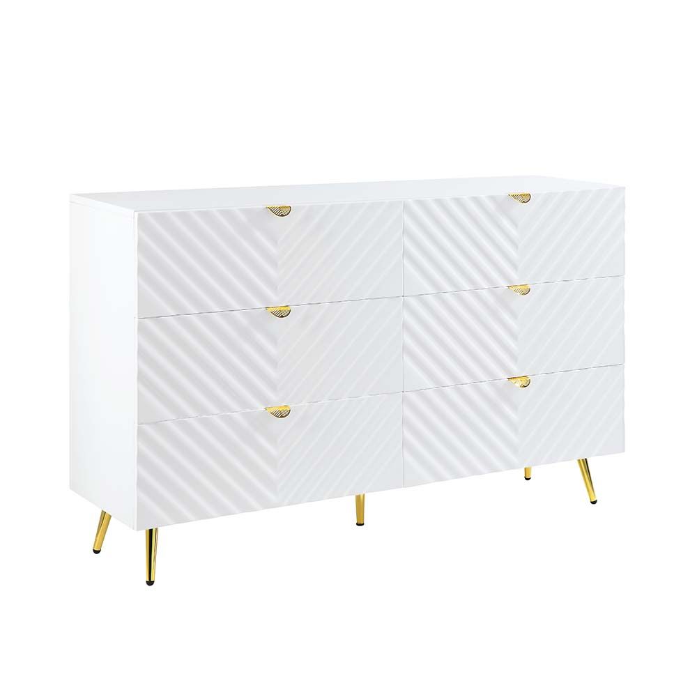 White High Gloss Gaines Dresser by ACME