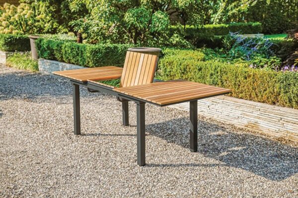 Gun Metal/Natural Teak MACKAY PATIO DINING TABLE GM-2001 BY Furniture of America. 15