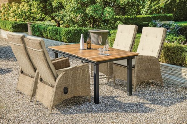 Gun Metal/Natural Teak MACKAY PATIO DINING TABLE GM-2001 BY Furniture of America. 13