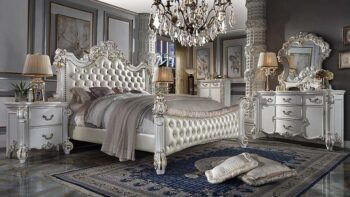 Pearl Leather Vendom Bed by ACME