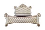 Pearl Leather Vendom Bed by ACME Luxury Bedroom Furniture Mobilia Cleopatra 18 Pearl Leather Vendom Bed by ACME 18