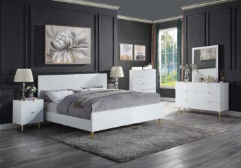 White High Gloss Gaines Bed by ACME