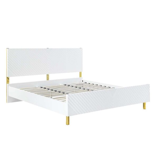 White High Gloss Gaines Bed by ACME - Image 5