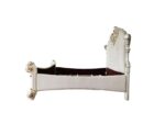 Ivory Fabric & Antique Pearl Finish Vendom Bed by ACME Luxury Beds Mobilia Cleopatra 15 Ivory Fabric & Antique Pearl Finish Vendom Bed by ACME 15
