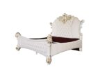 Ivory Fabric & Antique Pearl Finish Vendom Bed by ACME Luxury Beds Mobilia Cleopatra 17 Ivory Fabric & Antique Pearl Finish Vendom Bed by ACME 17