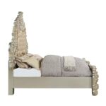 Leather & Antique Gold Finish Sorina Eastern King Bed BD01241EK by ACME Luxury Bedroom Furniture Mobilia Cleopatra 18 Leather & Antique Gold Finish Sorina Eastern King Bed BD01241EK by ACME 18
