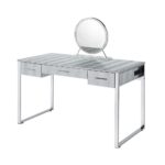 White & Chrome Myles Vanity Desk by ACME 16