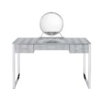 White & Chrome Myles Vanity Desk by ACME 17