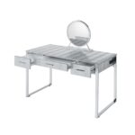 White & Chrome Myles Vanity Desk by ACME 19