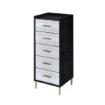 Black, Silver & Gold Myles Jewelry Armoire by ACME Luxury Bedroom Dressers & Mirrors Mobilia Cleopatra 14 Black, Silver & Gold Myles Jewelry Armoire by ACME 14