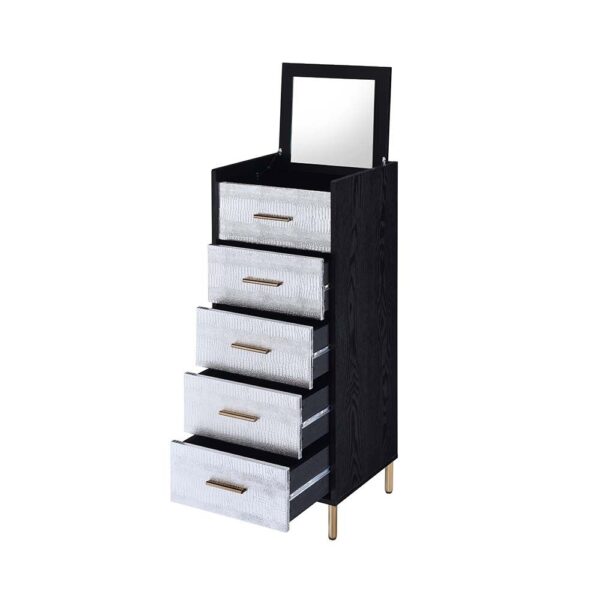 Black, Silver & Gold Myles Jewelry Armoire by ACME - Image 4