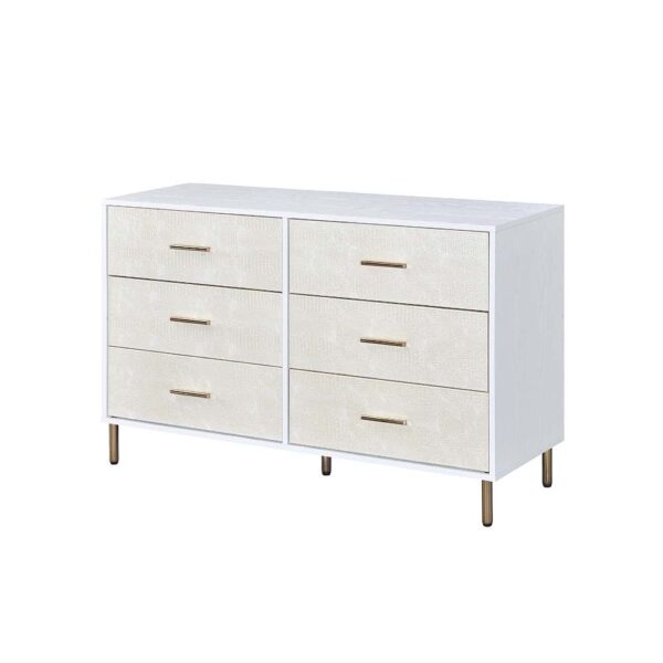 White, Champagne & Gold Myles Dresser by ACME - Image 2