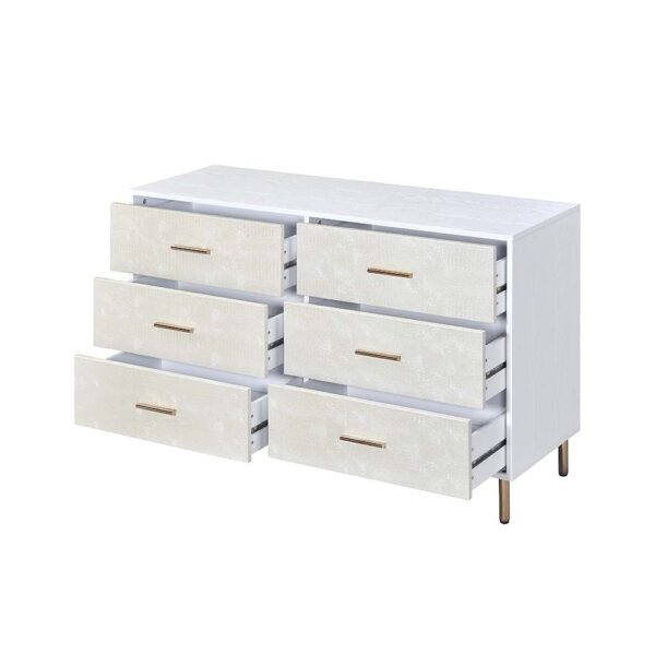 White, Champagne & Gold Myles Dresser by ACME - Image 4