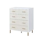 White, Champagne & Gold Myles Chest by ACME Bedroom Chest of Drawers Mobilia Cleopatra 12 White, Champagne & Gold Myles Chest by ACME 12