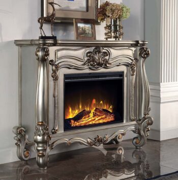Antique Platinum Finish Versailles Fireplace AC01314 by ACME
