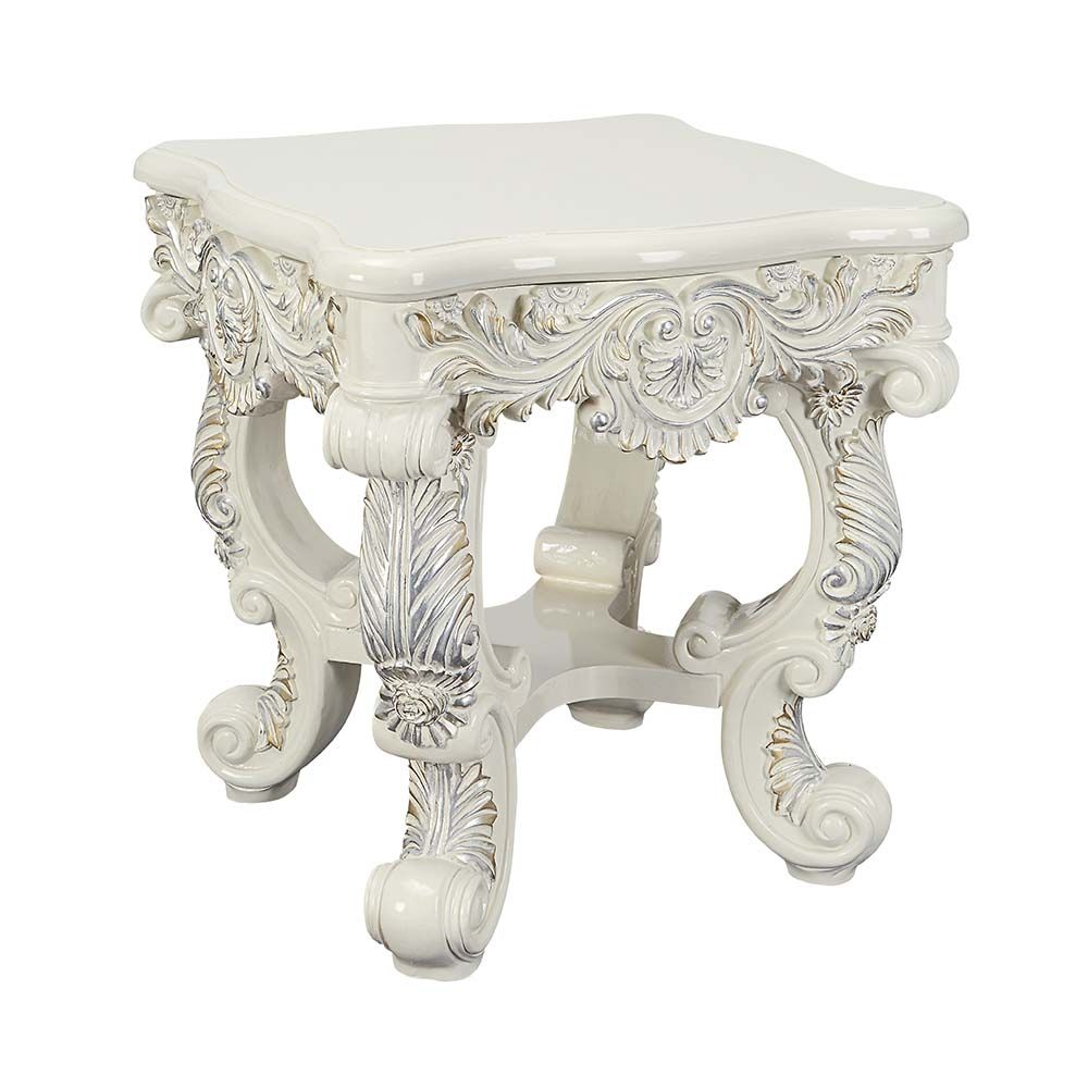 White Adara End Table by ACME Furniture