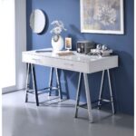 White & Chrome Coleen Desk by ACME 13