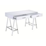 White & Chrome Coleen Desk by ACME 15